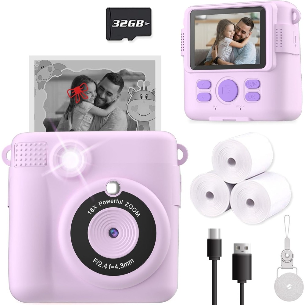Kids Toys 3 Year Old - Natychmiastowy aparat fotograficzny dla dzieci, cyfrowe